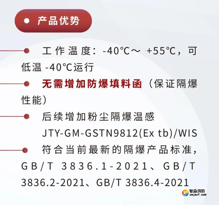 JTY-GM-GSTN9811(Ex)/WIS、GSTN9812(Ex)/WIS海灣隔爆煙感溫感產品優勢