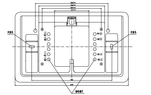 火災(zāi)顯示盤安裝底座示意圖